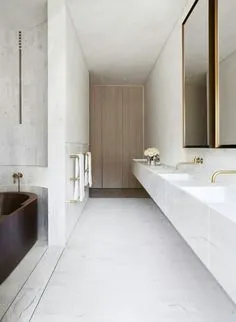 Studio David Thulstrup designed this home in Copenhagen for a photographer. Bathroom Layout Ideas, Bathroom Goals, Bathroom Inspiration, Interior Inspiration, Design Inspiration, Ensuite Layout, Bathroom Plan, Smart Design, Trendy Bathroom