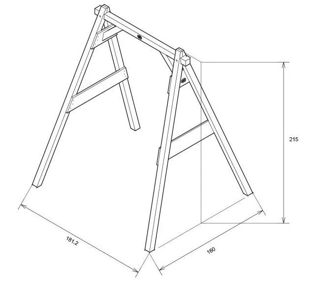 Чертеж детских качелей из дерева