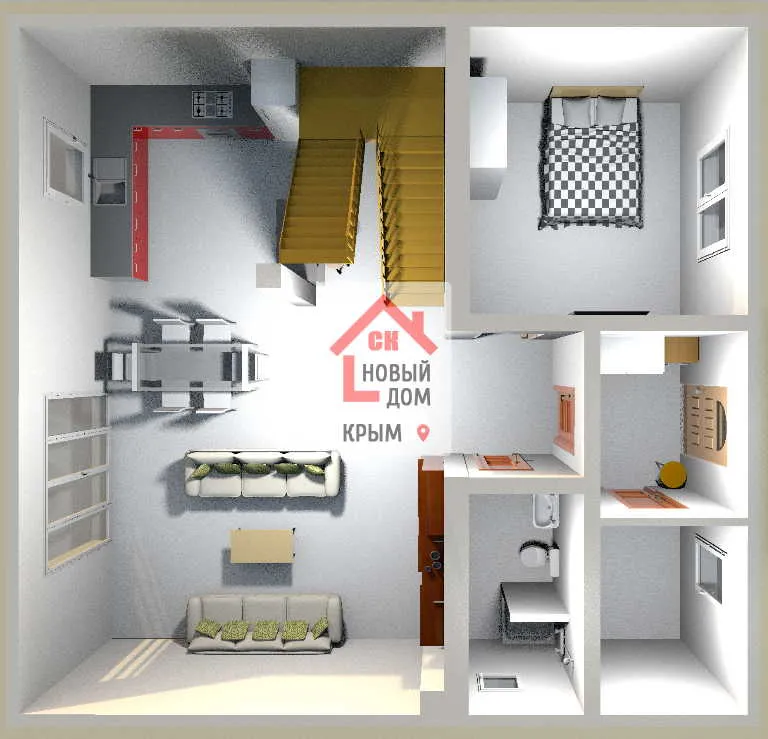 Проект НД-M9-1 план расстановки мебели 1 этажа