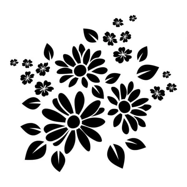 Трафарет цветов - шаблон ромашки