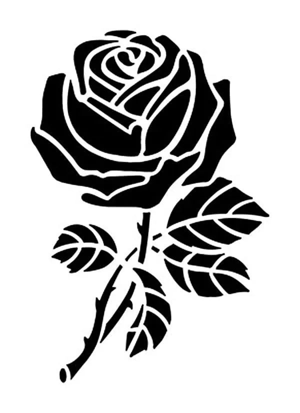 Трафареты цветов - шаблон розы