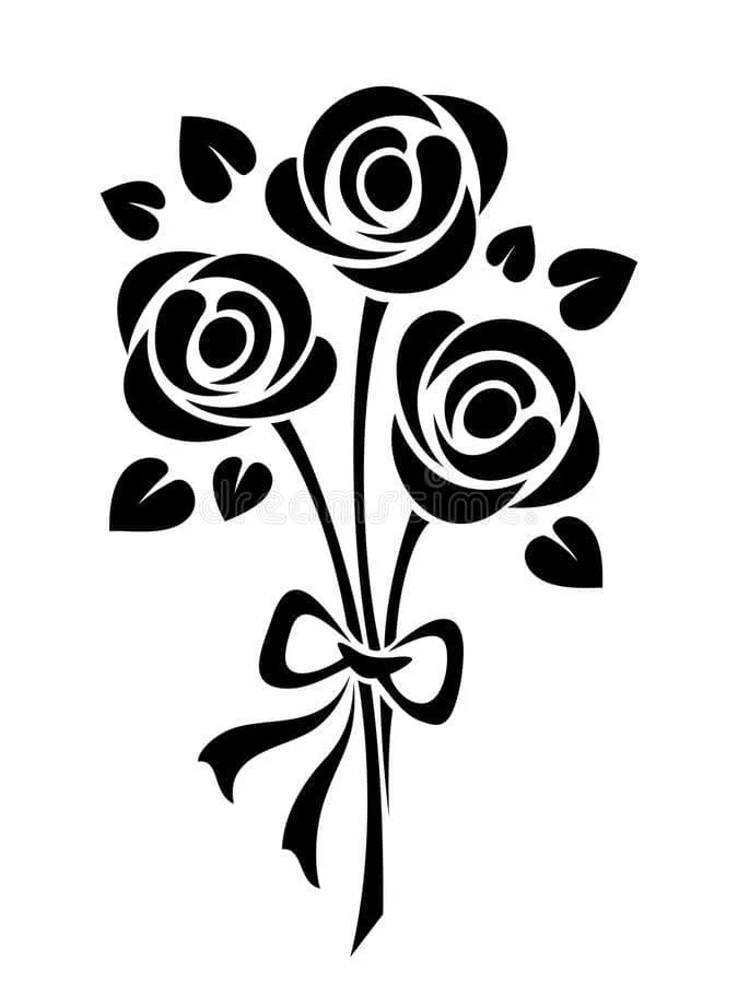 Трафареты цветов - шаблон розы